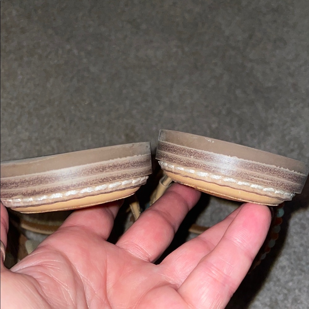 Lucky Brand Women's Tan Beaded Sandals - Picture 4 of 5